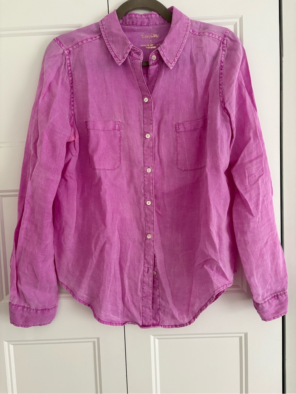 Lilly Pulitzer Pink Linen Button-Down Shirt